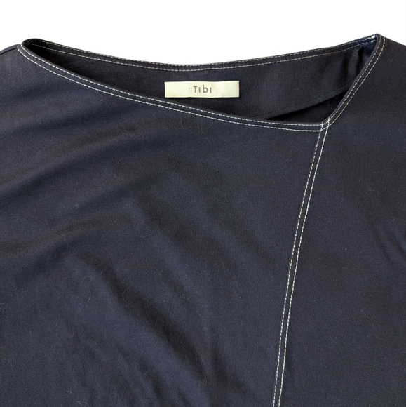 Tibi Navy Top With White Stitching sz L - Picture 4 of 9